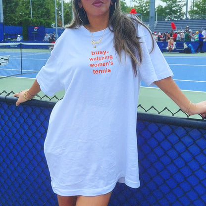 busy.watching women's tennis unisex tee