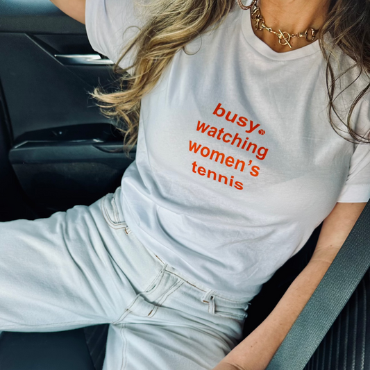 busy.watching women's tennis unisex tee